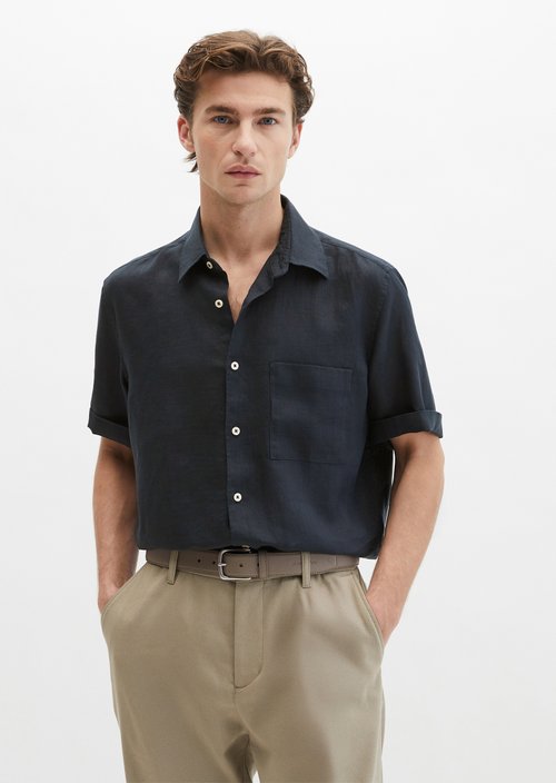 Regular short-sleeved shirt — Dark Navy