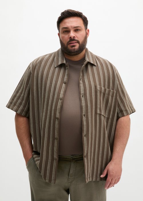 Regular short-sleeved shirt — Light Brown