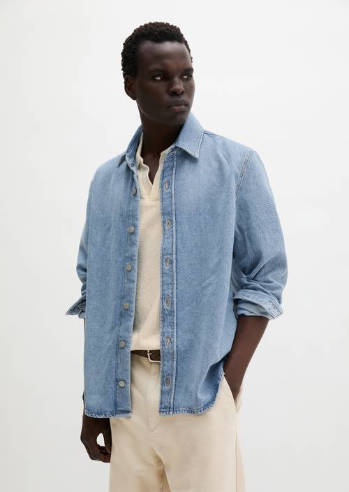 Jeanshemd regular Medium Blue in Frontalansicht