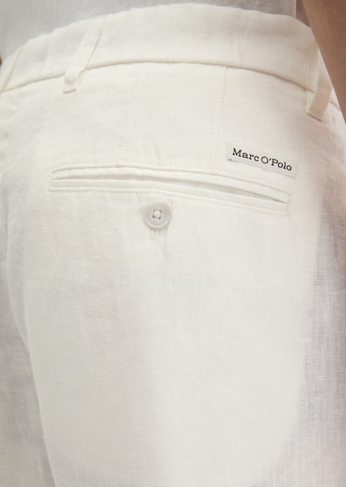 Linen pants model Osby jogger pleats — Silky White