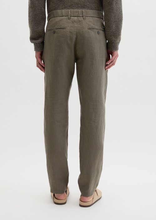 Linen pants model Osby jogger pleats — Dark Nickle