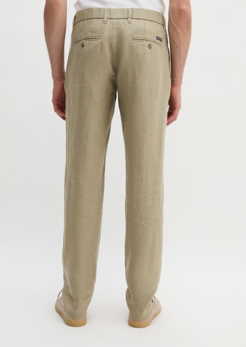 Linen pants model Osby jogger pleats — Charleston Gray