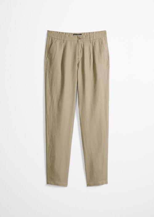 Linen pants model Osby jogger pleats — Charleston Gray