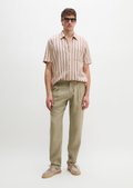 Linen pants model Osby jogger pleats with elastic waistband