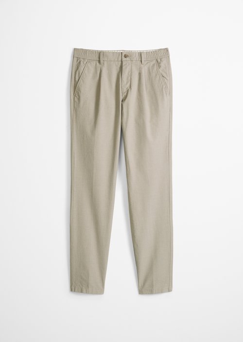 Chino Model Stig Jogger pleats shaped — Light Beige