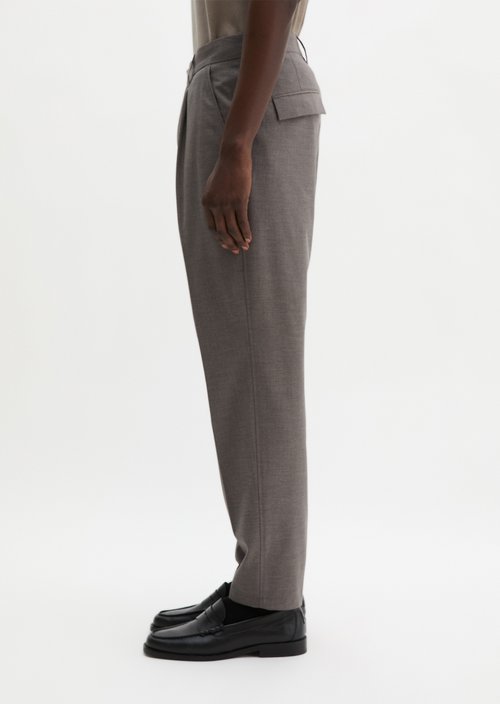 Pants model Belsbo pleats relaxed — Medium Beige Melange