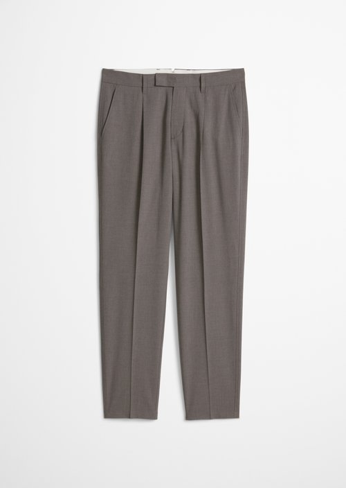 Pants model Belsbo pleats relaxed — Medium Beige Melange