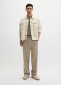 GODONLYKNOWS CHINO PANTS ベージュ Sサイズ Chino Model Mossbo Jogger wide made from TENCEL™ Lyocell-linen mix