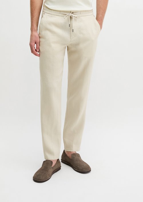 Linen trousers model Morot Jogger — Grey Silk