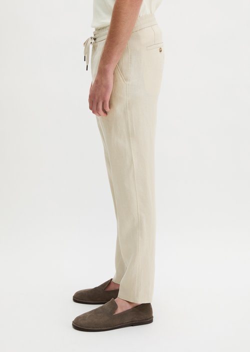Linen trousers model Morot Jogger — Grey Silk