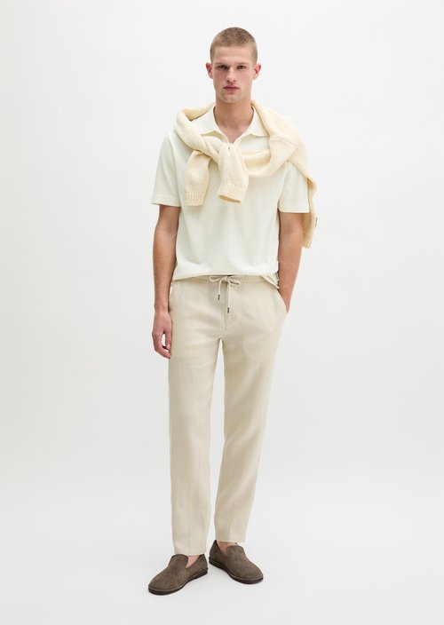 Linen trousers model Morot Jogger — Grey Silk