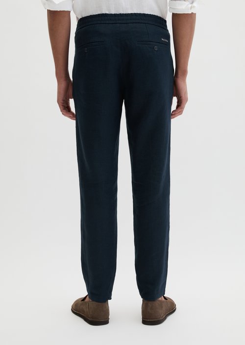 Linen trousers model Morot Jogger — Dark Navy