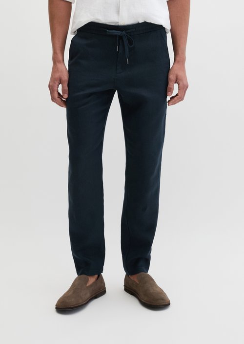Linen trousers model Morot Jogger — Dark Navy
