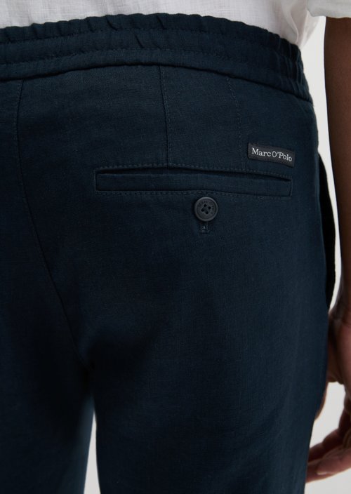 Linen trousers model Morot Jogger — Dark Navy