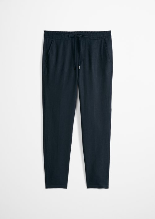 Linen trousers model Morot Jogger — Dark Navy
