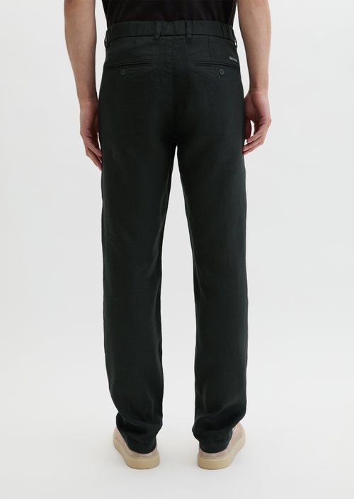 Linen pants model Osby jogger pleats — Black