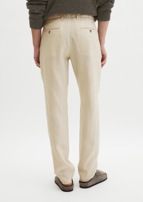 Linen pants model Osby jogger pleats — Grey Silk