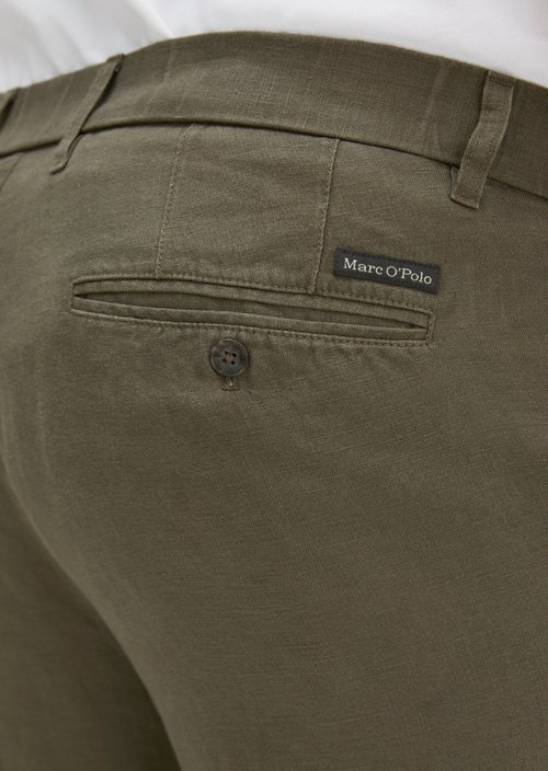Linen pants model Osby jogger pleats — Dark Nickle