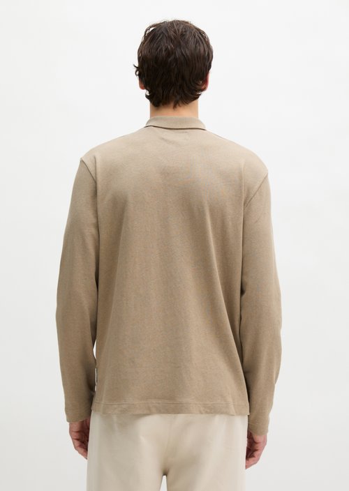 Regular long-sleeved polo shirt — Charleston Gray