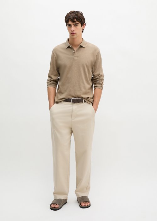 Regular long-sleeved polo shirt — Charleston Gray