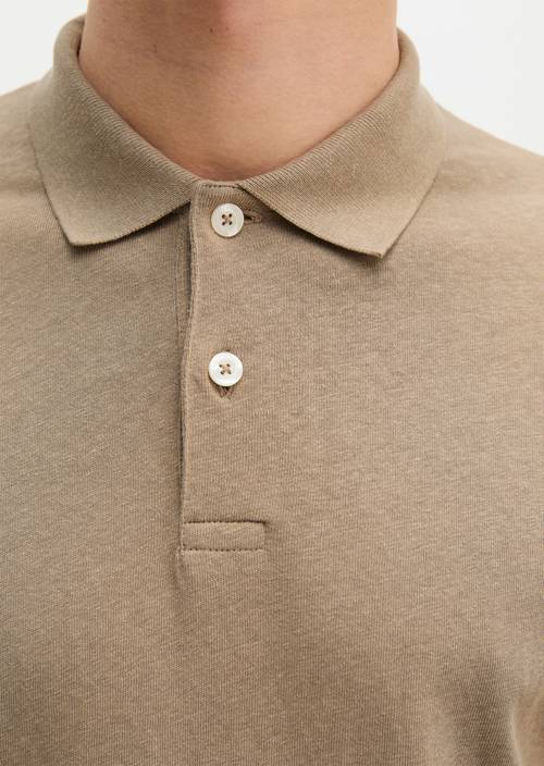 Langarm-Poloshirt regular Charleston Gray in Detailansicht