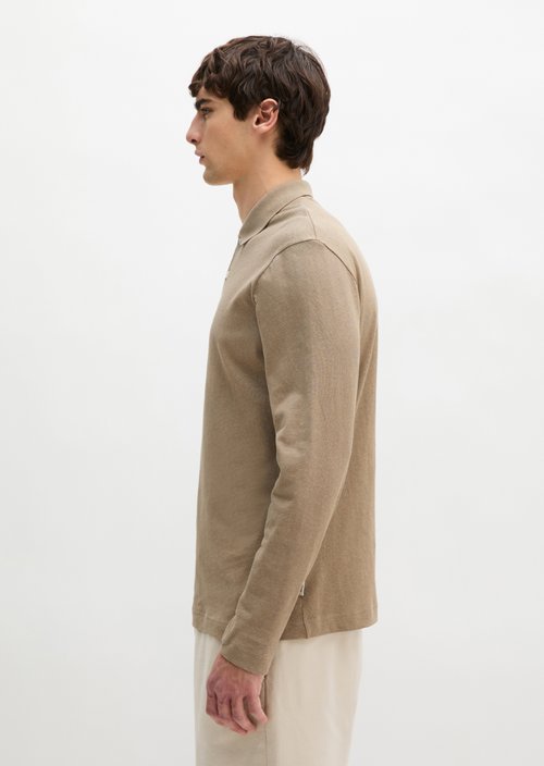 Regular long-sleeved polo shirt — Charleston Gray