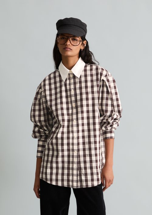 Loose-fitting striped blouse — Offwhite