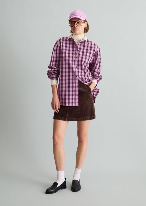 Loose-fitting striped blouse — Light Beige