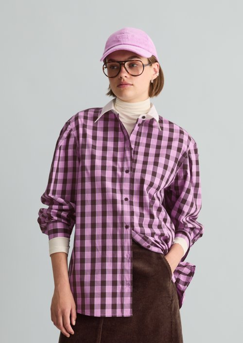 Loose-fitting striped blouse — Light Beige