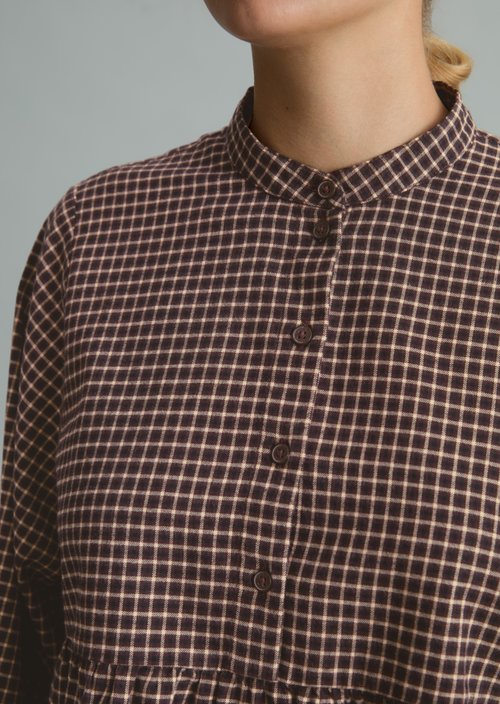 Relaxed-Fit Flannel Blouse — Black