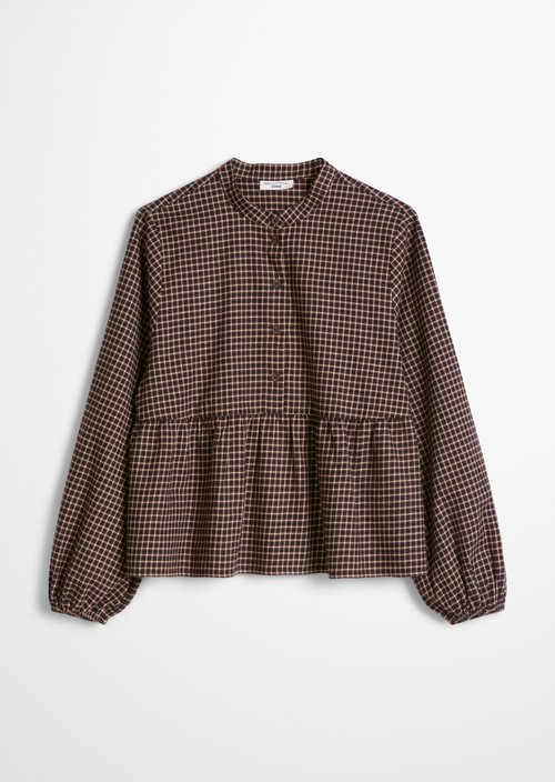 Relaxed-Fit Flannel Blouse — Black