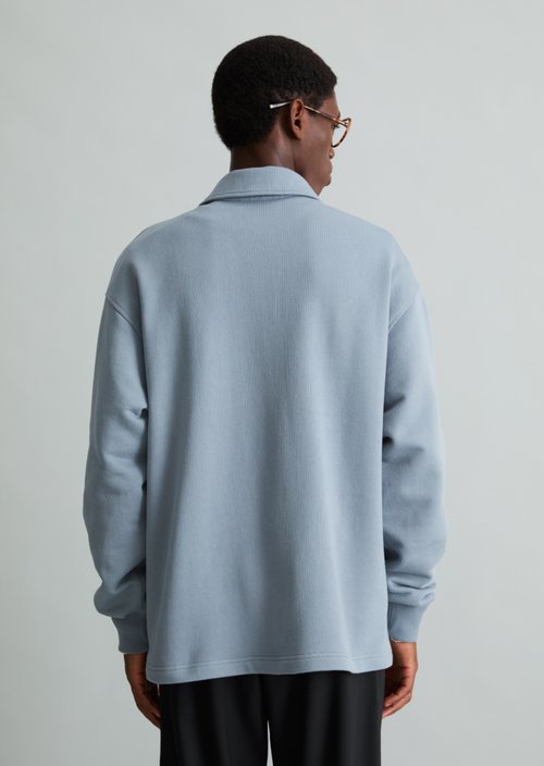 Relaxed-Fit Polo Sweatshirt — Bashed Nickle