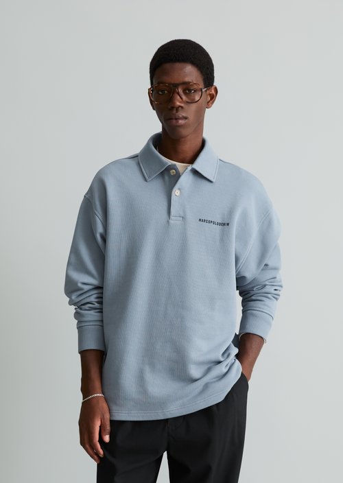 Relaxed-Fit Polo Sweatshirt — Bashed Nickle