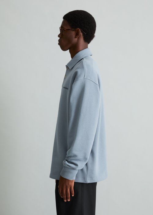 Relaxed-Fit Polo Sweatshirt — Bashed Nickle
