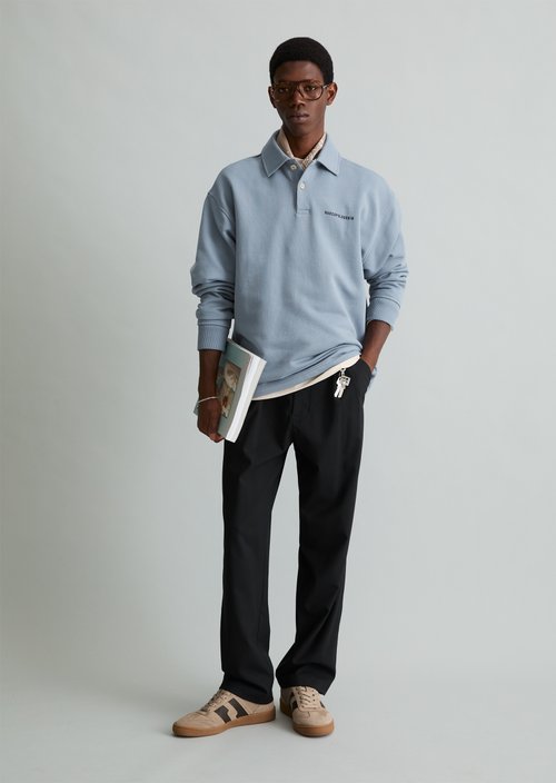 Relaxed-Fit Polo Sweatshirt — Bashed Nickle