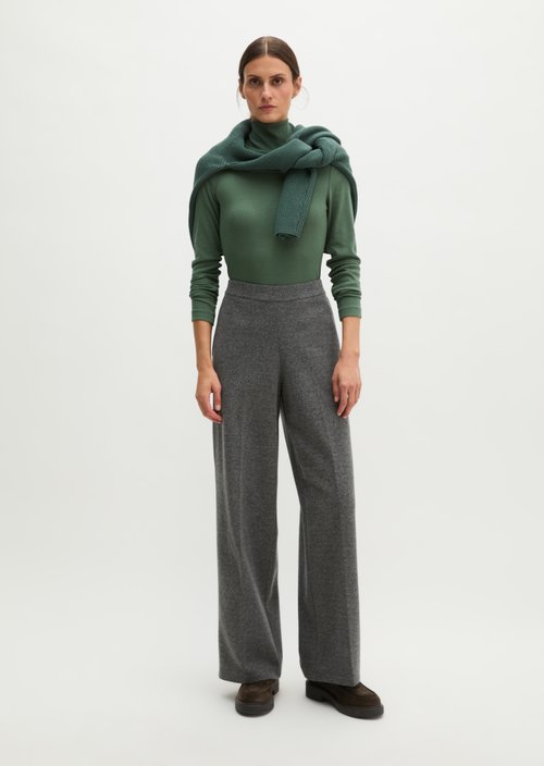 Relaxed-Fit Tweed Jersey Pants — Dark Grey