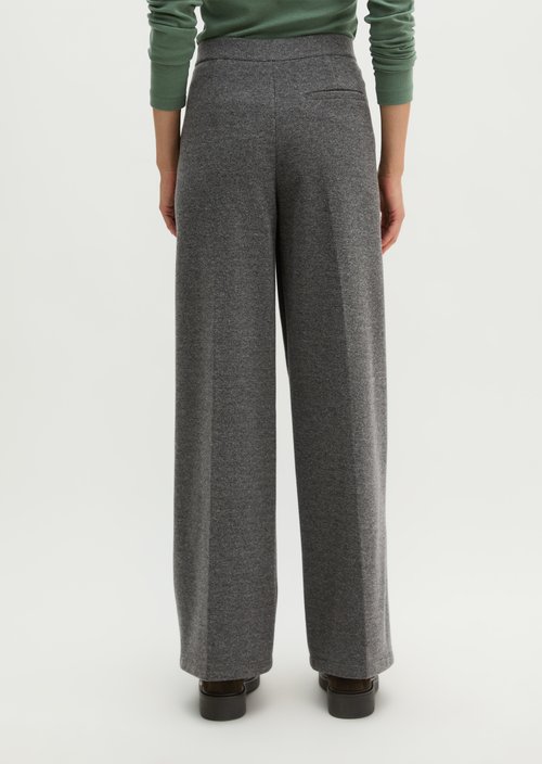 Relaxed-Fit Tweed Jersey Pants — Dark Grey