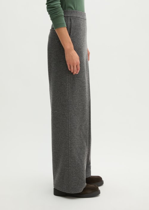 Relaxed-Fit Tweed Jersey Pants — Dark Grey