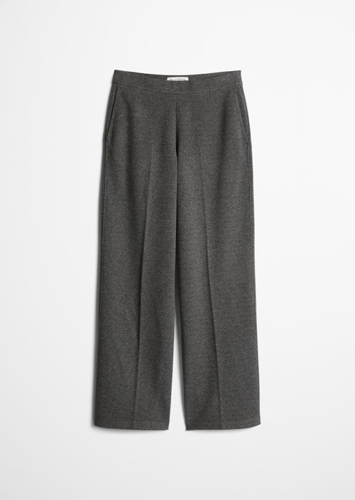 Relaxed-Fit Tweed Jersey Pants — Dark Grey