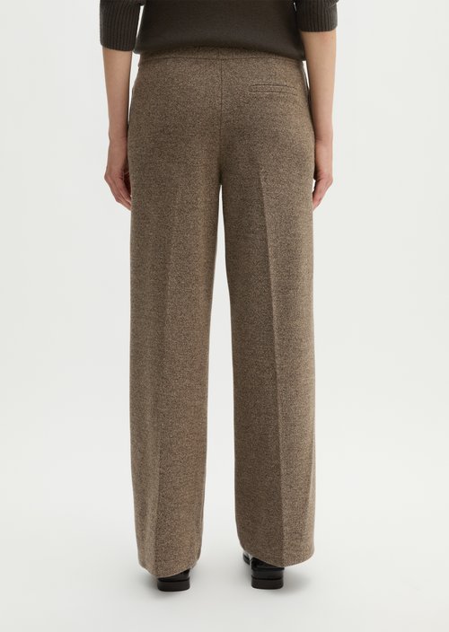 Relaxed-Fit Tweed Jersey Pants — Dark Brown