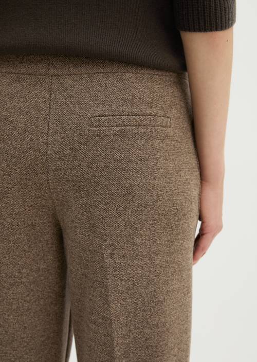 Tweed-Jerseyhose relaxed Dark Brown in Detailansicht