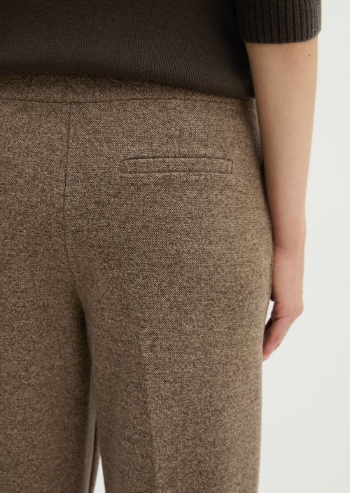 Relaxed-Fit Tweed Jersey Pants — Dark Brown
