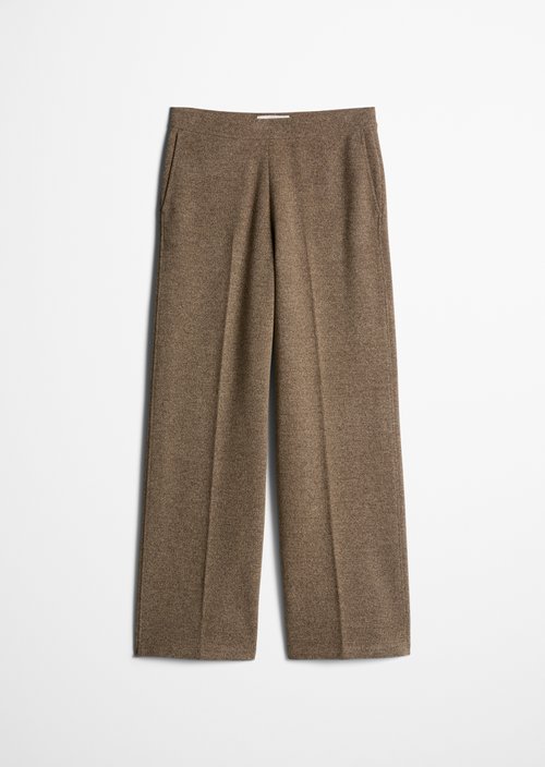 Relaxed-Fit Tweed Jersey Pants — Dark Brown