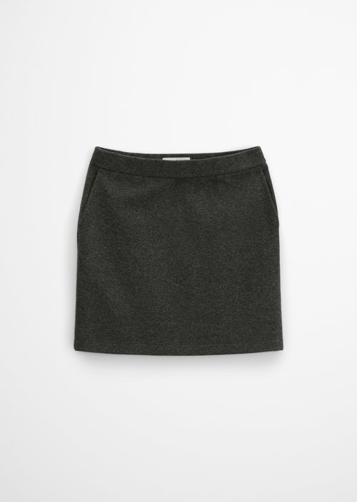 Tweed jersey skirt, shaped — Dark Grey