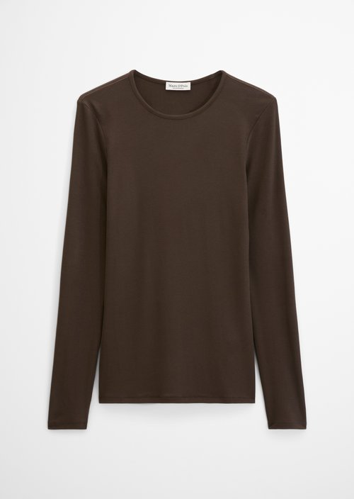 Slim-fit long-sleeve shirt — Burnt Coffee
