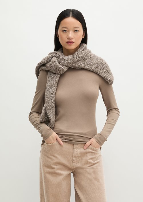 Slim-fit long-sleeve shirt — Earthy Taupe