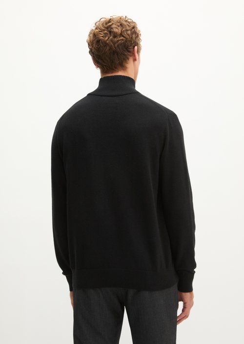 Regular-Fit Knitted Turtleneck — Black (alternate view)