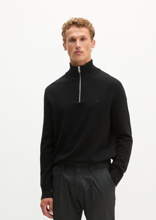 Regular-Fit Knitted Turtleneck — Black