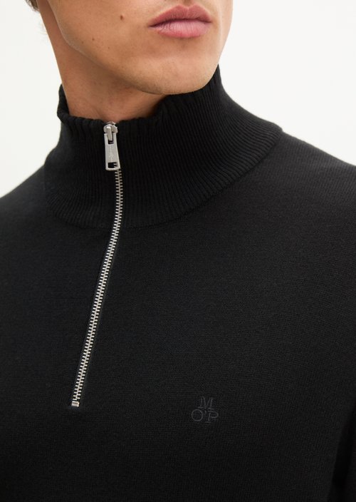 Regular-Fit Knitted Turtleneck — Black