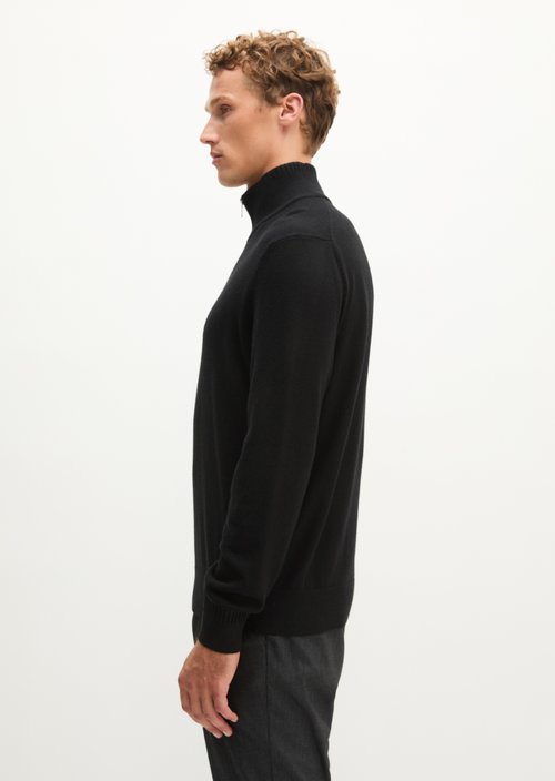 Regular-Fit Knitted Turtleneck — Black